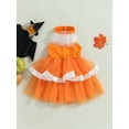 thumbnail image 2 of Mialoley Filles une Ligne Robe, Robe Sans Manches Licou Dos Patchwork Brillant Robe d'Été en Tulle, 2 of 9