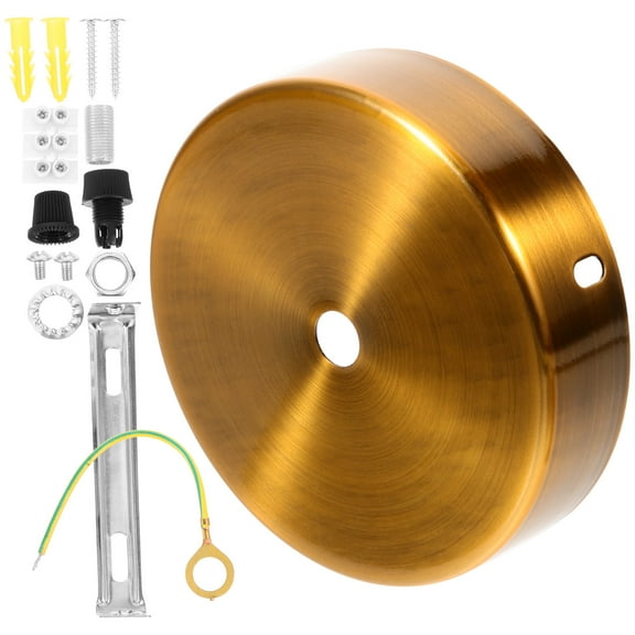 DEEPCRAFF Golden Ceiling Cover Plate and Iron Chandelier Canopy Kit for Easy Pendant Light Fixture Installation
