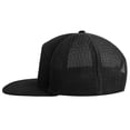 thumbnail image 3 of Toptie 7 Panel Trucker Cap Adjustable Snapback Flat Bill Mesh Back Hip Hop Hat-Black, 3 of 7