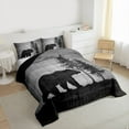 thumbnail image 3 of Homewish Wildlife Bear Print Queen Comforter Set, Grey Rustic Lodge Cabin Bedding Sets, Farmhouse Theme Reversible Bedding Comforter Set, Luxury Bedroom Decor, 3-Piece, 3 of 8