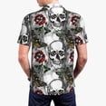 thumbnail image 6 of Salouo Skulls Roses for Men's Short Sleeve Polo Shirts,Polo Shirts for Men Performance Short Sleeve Golf Shirt Athletic Casual Collared T-Shirt-XX-Large, 6 of 8