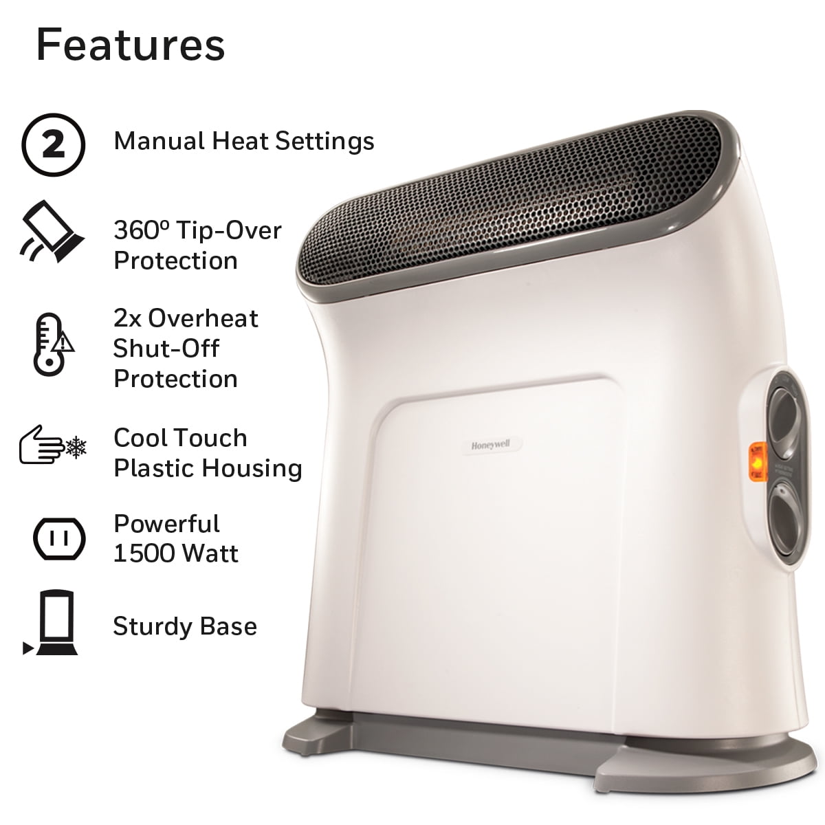 Honeywell ThermaWave Ceramic Portable Heater HZ-850, White - Walmart.com