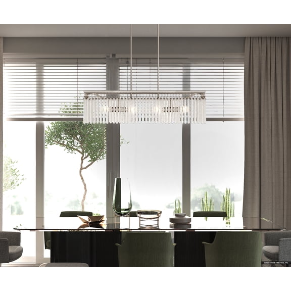 Luxury Transitional Chandelier, Brushed Nickel, UQL5280