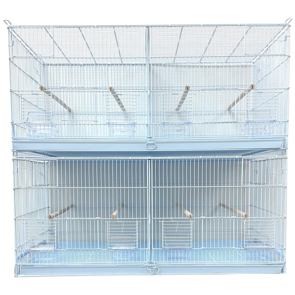 Two of EXTRA LARGE 36" x 18" x 19"H Stack & Lock Double Breeding Breeder Flight Bird Cage Removable Center Dividers Side Breeding Nest Box Doors