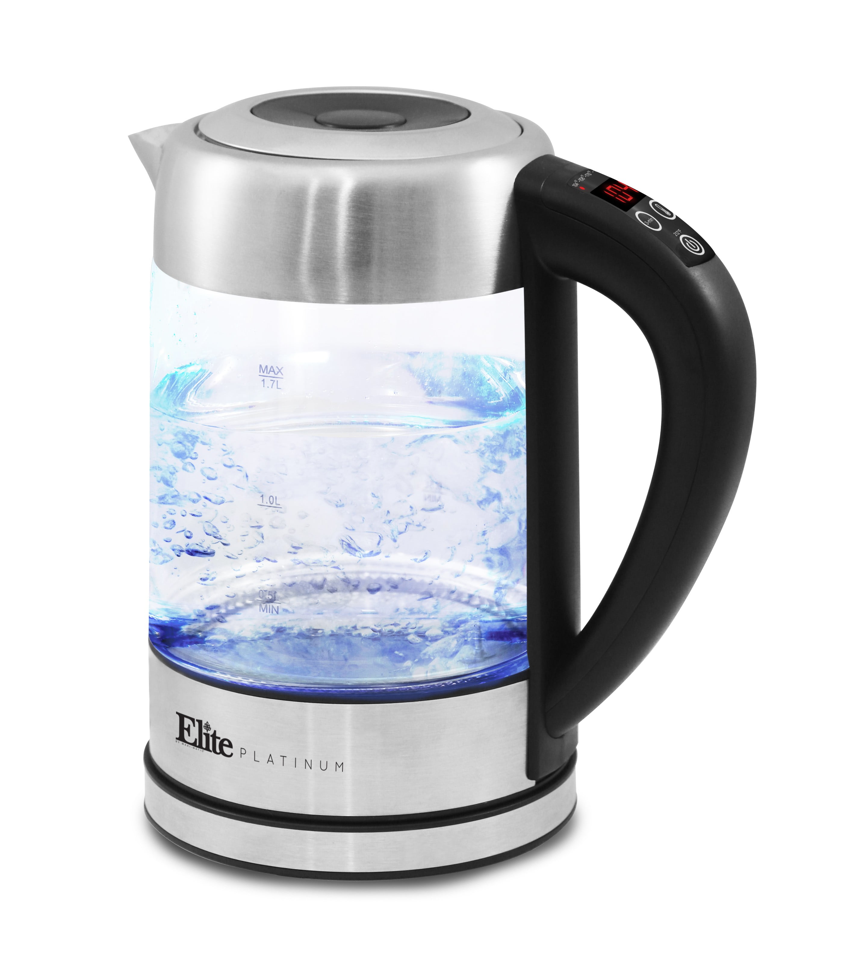 Kalorik 1 7 Liter Cordless Electric Glass Kettle With Blue Led Lights