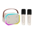 thumbnail image 1 of Mistaha Portable Wireless Karaoke Speaker with Colorful Light Effects and Dual Microphone Functionality - P3 White Home KTV System, 1 of 6