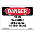 thumbnail image 1 of SignMission OS-DS-A-1218-L-2363 12 x 18 Po Signe de Danger OSHA - Diesel Inflammable Non Fumeur Non Flamme Nue, 1 of 1