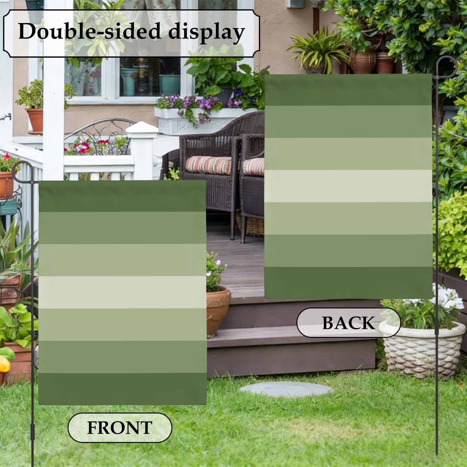 Sage Green House Flag 28 x 40 Inches, Ombre Stripe Weather Proof Outdoor Patio Flags Double Sided Small House Decoration for Yard Lawn Outside Home