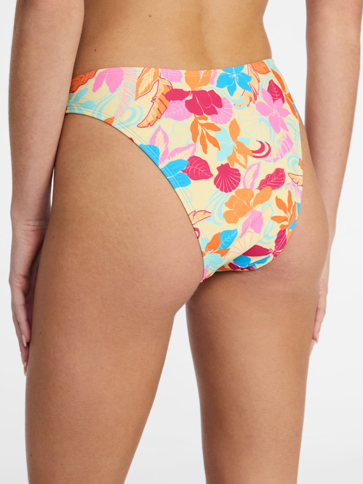 No Boundaries Bright Palms Bikini Bottoms, Women's XXS-XXL