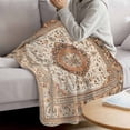 thumbnail image 3 of Burnt Orange Boho Blanket Soft Cozy Warm Throw Blanket for Couch, Plush Fuzzy Flannel Fleece Blankets for Sofa, Vintage Ethnic Geometric Southwestern Bed Blankets Lightweight Gifts for Women, 30"x40", 3 of 9