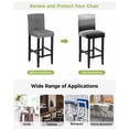 thumbnail image 3 of Black Grey Ombre Bar Stool Covers Set of 2, Modern Abstract Art Texture Stretch Washable Bar Chair Covers with Backs, Removable Pub Counter Height Chair Cover for Kitchen Dining Room Cafe, 3 of 7