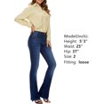 thumbnail image 5 of Jeans acampanados para mujer Jeans acampanados de talle alto con pantalones de mezclilla rasgados de pierna ancha clásicaBlue2, 5 of 5