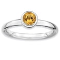 thumbnail image 1 of Bague Ronde en Argent Sterling Stackable Expressions Low 5mm Citrine Taille 10, 1 of 3
