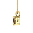 thumbnail image 3 of 1.5 ct Brilliant Princess Cut Solitaire Champagne 14k Yellow Solid Gold Everyday Affordable Designer Necklace Pendant with 18" Chain, 3 of 6