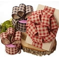 thumbnail image 2 of Burgundy Gingham Ribbon Wired Burlap - 2 1/2 Inch x 10 Yards, Easter, Spring, Valentine's Day, Mother's Day, Wedding Decor, Rustic Farmhouse, Wreath, Gift Wrapping, Garland, Bows, DIY Crafts, Picnic, 2 of 4