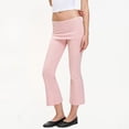 thumbnail image 2 of Breezora Women's Fold Over Waist Cropped Flare Pants High Waisted Leggings Casual Stretchy Loose Relaxed Fit Daily Yoga Trousers, 2 of 5