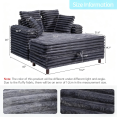 thumbnail image 6 of Luxury Plush Chaise Lounge Sofa with Storage and filled with foam - Dark Gray, 6 of 7