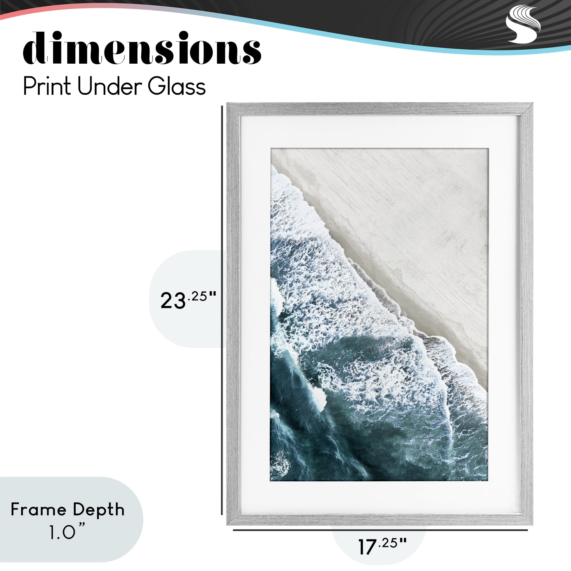 Stupell Industries Corolla Beach Breezy Shoreline Gray Framed Print Under Glass, design by Natalie Carpentieri