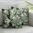 thumbnail image 3 of MDO  Throw Pillow Cover 100 Dollar Money Decorative Pillowcases Cushion Cover for Sofa Bed Car 18 x 18 Inch, 3 of 5
