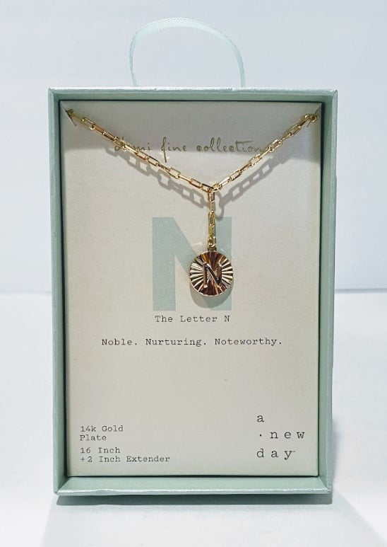 A New Day Demi Fine Collection Women's Necklace 14k Gold Plate Letter