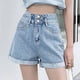 thumbnail image 1 of MKLEKYY Pantalones Cortos Para Mujer, Pantalones Vaqueros Holgados De Cintura Alta A La Moda Para Mujer, 1 of 3