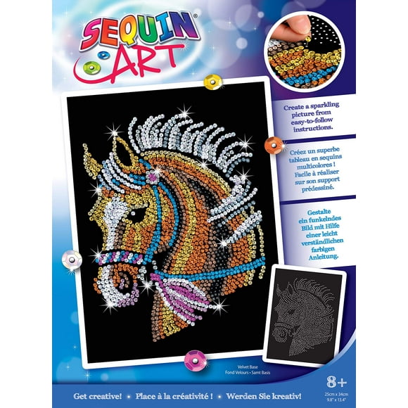 Sequin Art Cheval Bleu Kit d'Artisanat et d'Arts Pétillants; Artisanat Créatif pour Adultes et Enfants