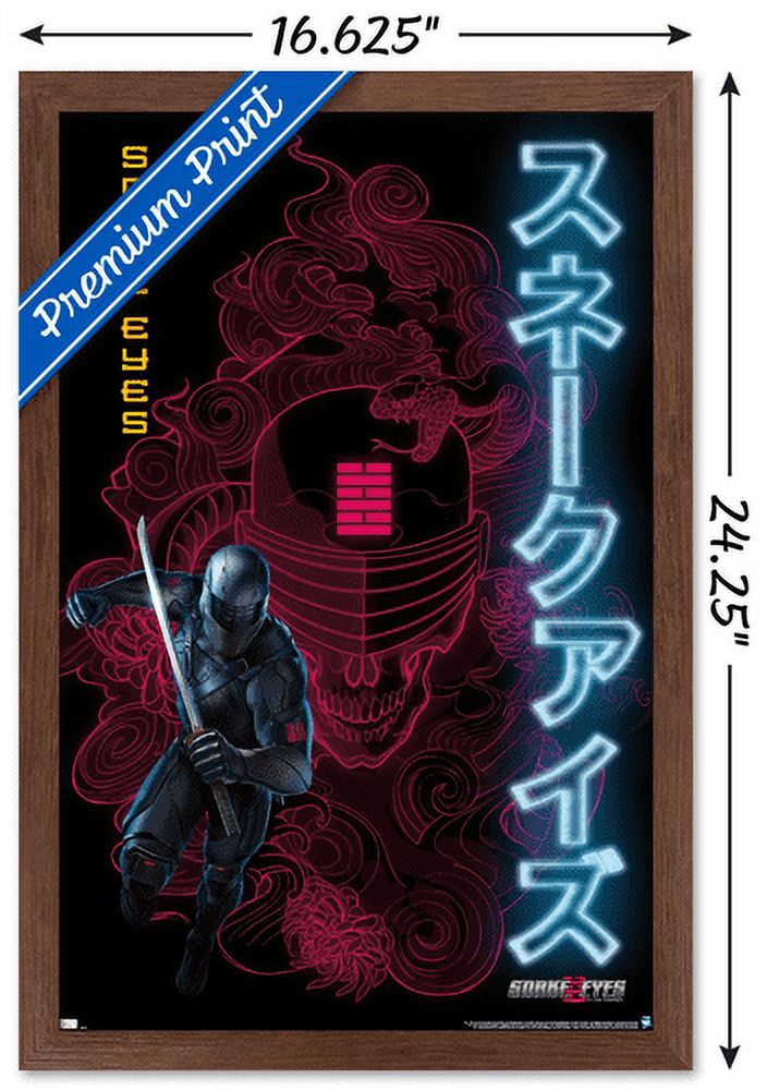 G.I. Joe: Snake Eyes - Skull Wall Poster, 14.725" x 22.375", Framed