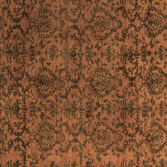Ahgly Company Indoor Square Oriental Brown Modern Area Rugs, 6' Square