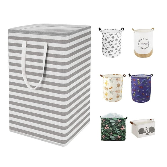 Laundry Hamper, Collapsible Laundry Basket Dorm, Baby Laundry Basket, 75L Large Laundry Hamper Waterproof with Leather Handle for Dirty Clothes, Kids Toys, Bedroom, Bathroom