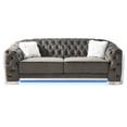 thumbnail image 5 of Glory Sapphire Gray Velvet Sofa With LED Accent Lighting, 5 of 7