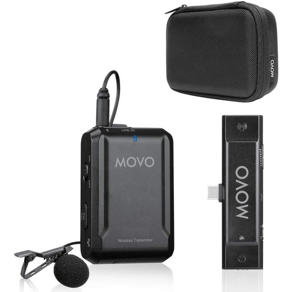 Movo Photo EDGE-UC Digital Wireless Microphone System with Omnidirectional Lavalier Microphone for Android Smartphones