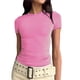 thumbnail image 1 of ICHUANYI Clearance Women's Short Sleeve Solid Color Basics Crewneck Casual Top Pullover T-shirt(Pink, S) ICHUANYI WER2023080910928, 1 of 8