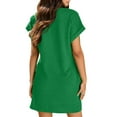 thumbnail image 7 of Ltctricy Women's T Shirt Dress Solid Color Short Sleeve Crew Neck Tunic Dress Summer Casual Mini Dresses with Pockets, 7 of 7