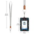 thumbnail image 3 of PU Leather Badge Holder ID Badge Holder with Lanyard for Cards & Credentials Vibrant Colors Pattern, 3 of 6
