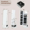 thumbnail image 4 of Giantex 360° Swivel Jewelry Cabinet, Standing Jewelry Armoire Organizer w/LED Light, Full Length Mirror & Dressing table, White, 4 of 9