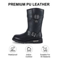 thumbnail image 2 of Dream Apparel Men's Motorcycle Boots PU Leather Waterproof With Side Zipper For Motorbike Riding Work Outdoor, 2 of 6