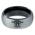 thumbnail image 2 of Tungsten Hockey Ring Band Ring 8mm Men Women Comfort Fit Black Dome Brushed Gray Polished, 2 of 4