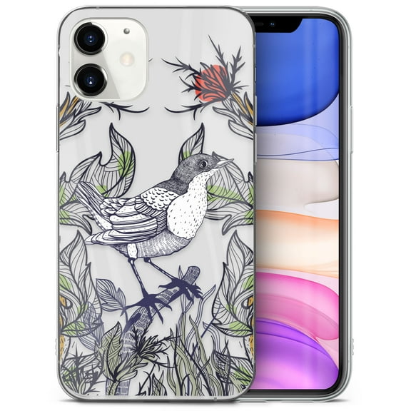 Case Yard iPhone-11 Case Clear Soft & Flexible TPU Ultra Low Profile Slim Fit Thin Shockproof Transparent Bumper Protective Cover Drop Protective Cell Phone Cases (A Little Bird)