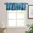 thumbnail image 3 of Winter Curtain Valance Blue White Ombre Geometric Ocean Abstract Windows Short Curtain Valance for Kitchen Bedroom Bathroom Decor with Rod Pocket, One Panel 54X18 Inches, 3 of 6