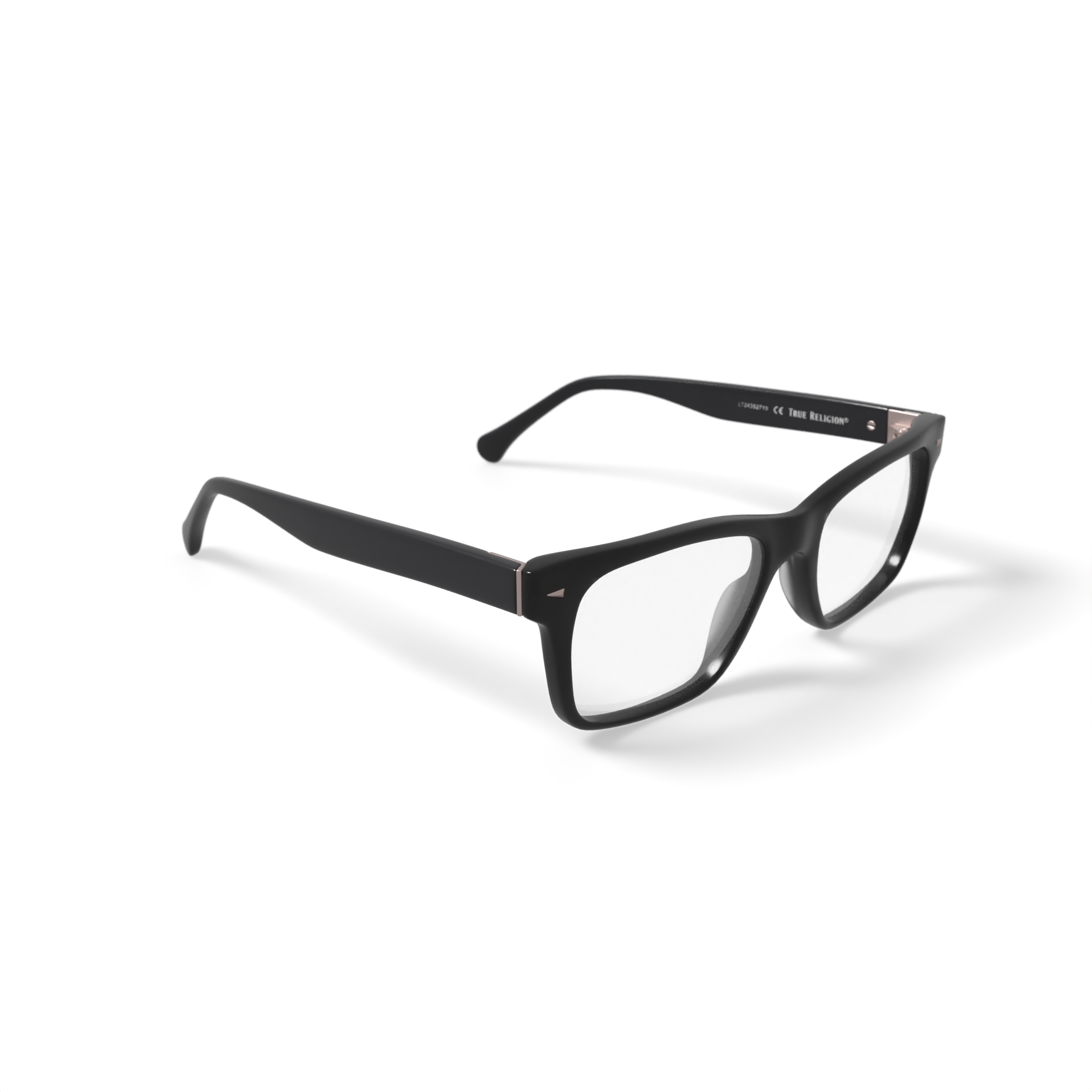 True Religion Men’s T030 Rectangular Prescription Eyeglasses with Case, Black