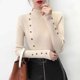 thumbnail image 2 of Suéter de cuello alto medio de estilo coreano para mujer, suéter adelgazante de otoño, jersey de manga larga ajustado, top de moda para mujer, 2 of 6