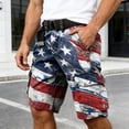 thumbnail image 2 of CONZONE 4Th Of July Mens Cargo Shorts Elastic Waist Drawstring Independence Day Shorts for Men Patriotic Usa Star Striped Graphic Lightweight Loose Fit America Vintage Shorts With Pockets, 2 of 5