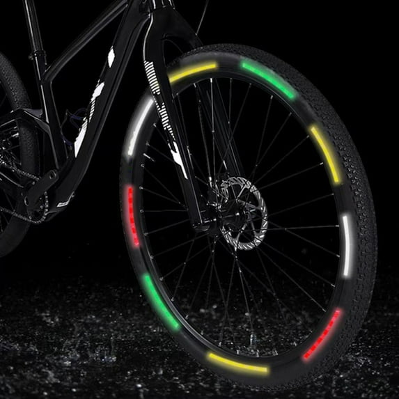 Happy Date Bicycle Spoke Reflector Bike Spoke Skins Wraps, Wheel Decoration Reflective Warning Strip for BMX MTB Kids Road Mountain Bike