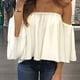 thumbnail image 3 of Blusa informal con hombros descubiertos para mujer, blusas sin tirantes, blusas con mangas de campana de color puro y sin tirantes Inevent FS7048-16, 3 of 6