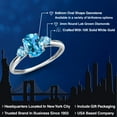 thumbnail image 2 of Gem Stone King 10K White Gold Swiss Blue Topaz 3-Stone Ring for Women | 1.80 Cttw | Oval 8X6MM | Gemstone November Birthstone | Size 6, 2 of 6