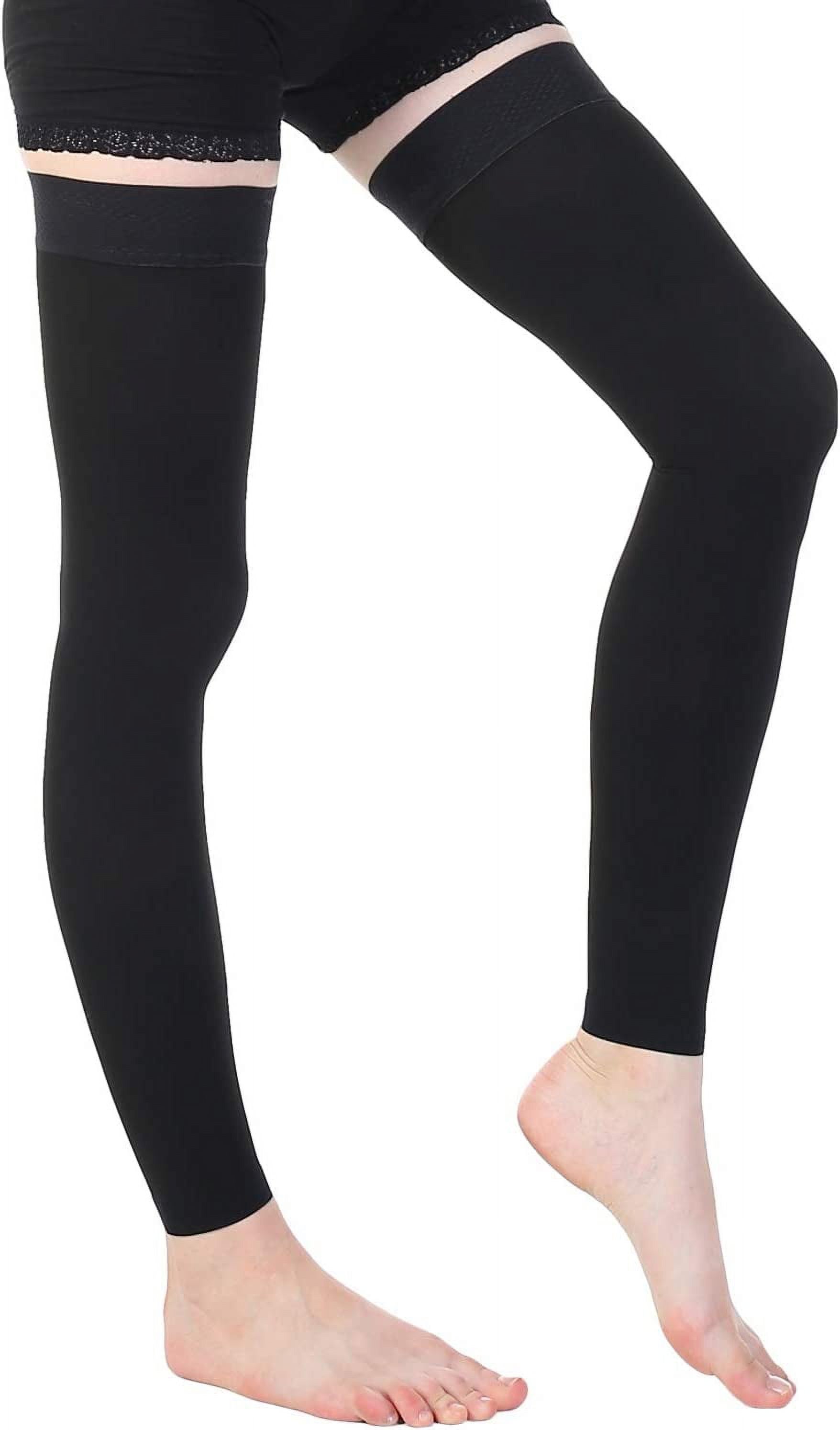 HAHDAXIA Thigh High Compression Stockings Women Men, 30-40 mmHg, Footless