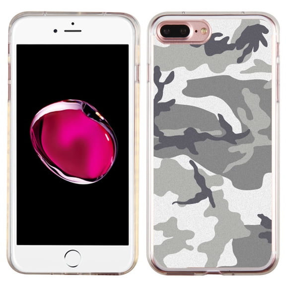 Slim-Fit Case for Apple iPhone 8 PLUS / 7 PLUS, OneToughShield ® Premium TPU Gel Protector Phone Case - Urban Camouflage