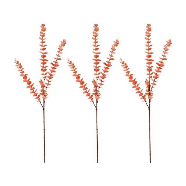 ZheElen 3pcs/set Wide Artificial Plant Versatile Décor Choice For Any Setting orange pink 1Set