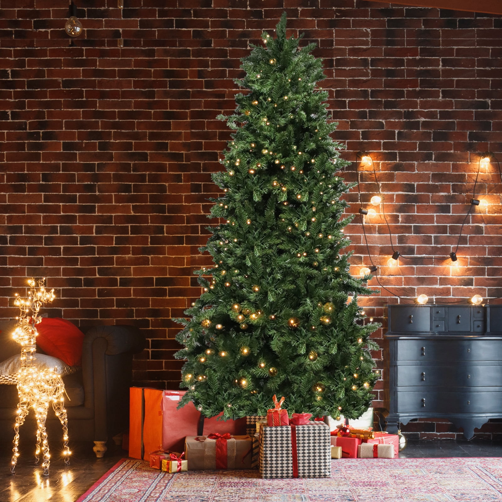 Kepooman FCH 7.5ft Christmas Tree Company Artificial Christmas Tree Branch with Optical Fiber without Pine Cones for Home & Office & Party Kepooman FCH 7.5ft Christmas Tree Company Artificial Christmas Tree Branch with Optical Fiber without Pine Cones for Home & Office & Party