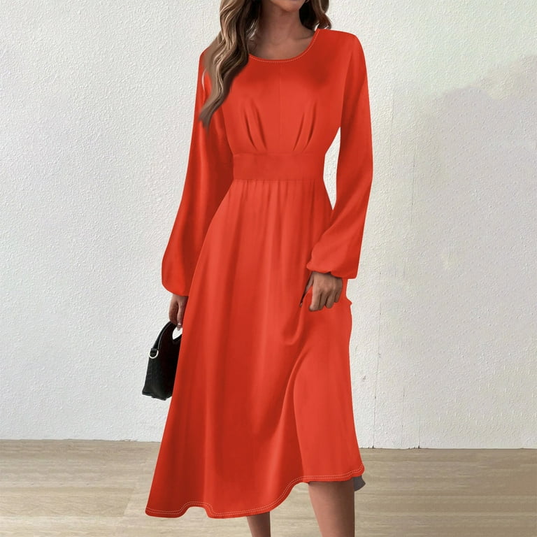 Fonma Women's Long Sleeves Maxi Dress Plain Empire Waist Casual Dress Loose Fall/Winter Dresses Saffron S - Walmart.com Fonma Women's Long Sleeves Maxi Dress Plain Empire Waist Casual Dress Loose Fall/Winter Dresses Saffron S - Walmart.com